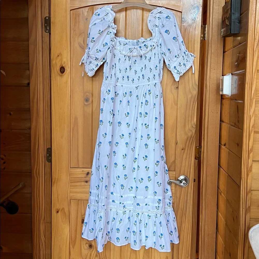 NWOT pink city prints Meryl dress in cobalt - Picture 8 of 13